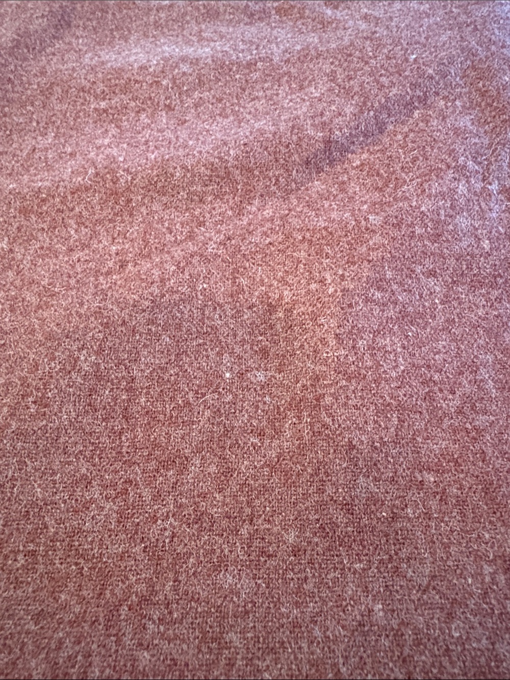 Vintage thicker Soft Heathered Dusty pinkish brown wool Fabric 118 x 56. Box Xx‎